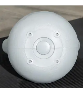 Pesa Rusa 16 kg Kettlebell Revestimiento de PU y Relleno de Arena para Entrenamiento de Fuerza 27x17x31 cm Verde y Gris