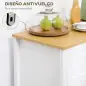 Aparador de Cocina Moderno Mueble Buffet Auxiliar con Cajón Estante Ajustable y 2 Puertas de Vidrio 80x40x90 cm Blanco