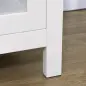 Aparador de Cocina Moderno Mueble Buffet Auxiliar con Cajón Estante Ajustable y 2 Puertas de Vidrio 80x40x90 cm Blanco