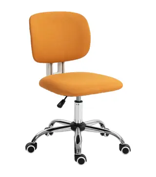 Silla de Escritorio Giratoria Tapizado de Tela con Altura Ajustable Estilo Moderno Carga 120 kg 48x53x80-90 cm Naranja