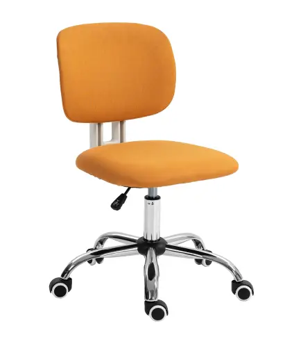 Silla de Escritorio Giratoria Tapizado de Tela con Altura Ajustable Estilo Moderno Carga 120 kg 48x53x80-90 cm Naranja