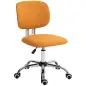 Silla de Escritorio Giratoria Tapizado de Tela con Altura Ajustable Estilo Moderno Carga 120 kg 48x53x80-90 cm Naranja