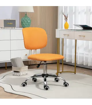 Silla de Escritorio Giratoria Tapizado de Tela con Altura Ajustable Estilo Moderno Carga 120 kg 48x53x80-90 cm Naranja