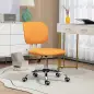 Silla de Escritorio Giratoria Tapizado de Tela con Altura Ajustable Estilo Moderno Carga 120 kg 48x53x80-90 cm Naranja