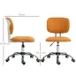 Silla de Escritorio Giratoria Tapizado de Tela con Altura Ajustable Estilo Moderno Carga 120 kg 48x53x80-90 cm Naranja