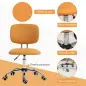 Silla de Escritorio Giratoria Tapizado de Tela con Altura Ajustable Estilo Moderno Carga 120 kg 48x53x80-90 cm Naranja