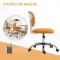 Silla de Escritorio Giratoria Tapizado de Tela con Altura Ajustable Estilo Moderno Carga 120 kg 48x53x80-90 cm Naranja