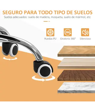 Silla de Escritorio Giratoria Tapizado de Tela con Altura Ajustable Estilo Moderno Carga 120 kg 48x53x80-90 cm Naranja