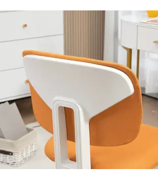 Silla de Escritorio Giratoria Tapizado de Tela con Altura Ajustable Estilo Moderno Carga 120 kg 48x53x80-90 cm Naranja