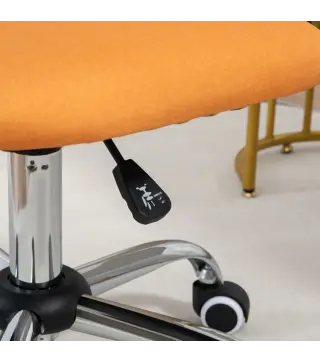 Silla de Escritorio Giratoria Tapizado de Tela con Altura Ajustable Estilo Moderno Carga 120 kg 48x53x80-90 cm Naranja