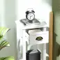 Juego de 2 Mesas Auxiliares Mesitas de Noche con Cajón y Estante de Almacenamiento para Dormitorio 30x30x75 cm Blanco