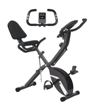Bicicleta Estática Plegable Silenciosa con Resistencia Magnética Monitor LCD y Bandas para Brazos 43x97x109 cm Negro