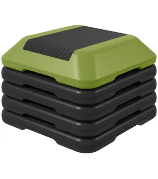 Step para Fitness Stepper Antideslizante con Altura Ajustable de 10/15/20/25/30 cm Carga 150 kg Verde