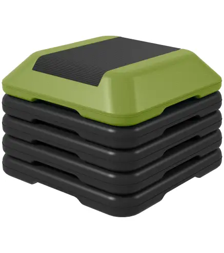 Step para Fitness Stepper Antideslizante con Altura Ajustable de 10/15/20/25/30 cm Carga 150 kg Verde