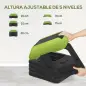 Step para Fitness Stepper Antideslizante con Altura Ajustable de 10/15/20/25/30 cm Carga 150 kg Verde