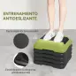 Step para Fitness Stepper Antideslizante con Altura Ajustable de 10/15/20/25/30 cm Carga 150 kg Verde