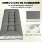 Cojín para Banco Exterior con Correas de Sujeción Protección UV50+ Rebote Lento Interior Exterior 198x65x13 cm Gris