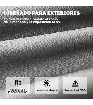 Cojín para Banco Exterior con Correas de Sujeción Protección UV50+ Rebote Lento Interior Exterior 198x65x13 cm Gris