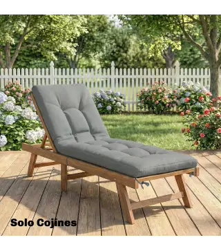 Cojín para Banco Exterior con Correas de Sujeción Protección UV50+ Rebote Lento Interior Exterior 198x65x13 cm Gris