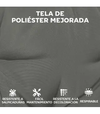 Set de 4 Cojines para Sillas para Jardín con Lazos y Base Antideslizante Impermeables 39,5x39,5x10 cm Gris Oscuro