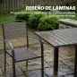 Conjunto de Mesa y Sillas Jardín con Mesa Extensible Marco de Aluminio 8 Sillas y Tablero de Lamas de Madera Plástica