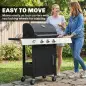 Barbacoa de Gas con 3 Quemadores 8,1 kW Termómetro Parrillas Mesas Laterales Armario y Ruedas 109x50x109 cm Negro