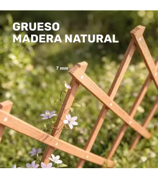 Enrejado de Jardín de Madera Extensible Soporte para Plantas Trepadoras Rosas y Parra 180x60 cm Marrón Claro