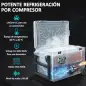 Nevera Portátil Eléctrica 42,5L con Compresor Control por App Ruedas Asa Barra -20℃ a 20℃ y Soporte para Móvil Verde