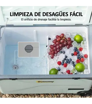 Nevera Portátil Eléctrica 42,5L con Compresor Control por App Ruedas Asa Barra -20℃ a 20℃ y Soporte para Móvil Verde