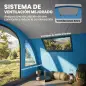 Tienda de Campaña Familiar Tipo Túnel para 5 Personas con 3 Habitaciones Puerta 4 Ventanas Impermeable Fácil Montaje
