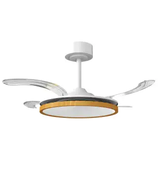 Ventilador de Techo con Luz LED 80 W Motor DC Reversible Mando a Distancia 6 Velocidades Temporizador Ø95 cm Natural