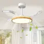 Ventilador de Techo con Luz LED 80 W Motor DC Reversible Mando a Distancia 6 Velocidades Temporizador Ø95 cm Natural
