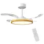 Ventilador de Techo con Luz LED 80 W Motor DC Reversible Mando a Distancia 6 Velocidades Temporizador Ø95 cm Natural