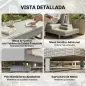 Conjunto de Jardín Exterior de Ratán de 3 Piezas con Sofá Modular de 3 y 2 Plazas Mesa Lateral Mesa de Centro Cojines