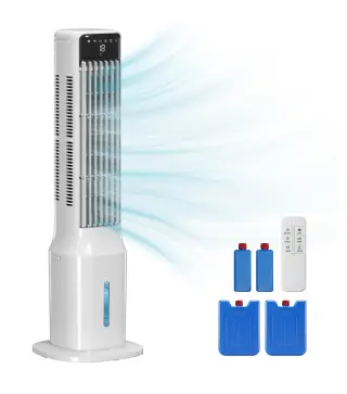 Climatizador Evaporativo de Torre 3 en 1 con Depósito de 9 L Oscilación 48° 3 Velocidades 3 Modos Temporizador Blanco