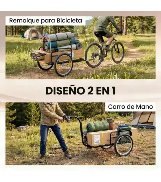 Remolque de Bicicleta para Carga 40 kg Carro de Mano de Acero con Bandera Roja Ruedas de 16 Pulgadas 145x60x42 cm Negro