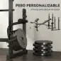 Banco de Pesas con Soportes para Barra y Respaldo Ajustable para Entrenamiento Completos de Cuerpo Negro