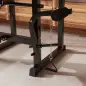 Banco de Pesas con Soportes para Barra y Respaldo Ajustable para Entrenamiento Completos de Cuerpo Negro