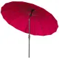 Sombrilla de Jardín Ø250x240 cm con Manivela Parasol con Ángulo Inclinable con 18 Varillas para Exterior Rojo Burdeos