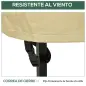 Funda para Sillas Apilables 90x70x115 cm Impermeable de Tela Oxford 600D Anti-UV Beige y Café