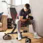 Banco de Musculación Ajustable Plegable con Respaldo y Asiento Regulables Estructura de Acero y Rodillos para Piernas