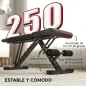 Banco de Musculación Ajustable Plegable con Respaldo y Asiento Regulables Estructura de Acero y Rodillos para Piernas