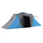 Tienda de Campaña para de 4-6 Personas con 2 Dormitorios Tienda de Camping Impermeable 3000mm 555x225x190 cm Gris y Azul