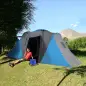 Tienda de Campaña para de 4-6 Personas con 2 Dormitorios Tienda de Camping Impermeable 3000mm 555x225x190 cm Gris y Azul
