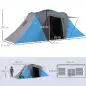 Tienda de Campaña para de 4-6 Personas con 2 Dormitorios Tienda de Camping Impermeable 3000mm 555x225x190 cm Gris y Azul