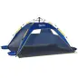 Carpa de Playa Pop-up para 1-2 Personas con 2 Accesos y 2 Ventanas y Bolsa de Transporte 220x173x120 cm Azul Oscuro