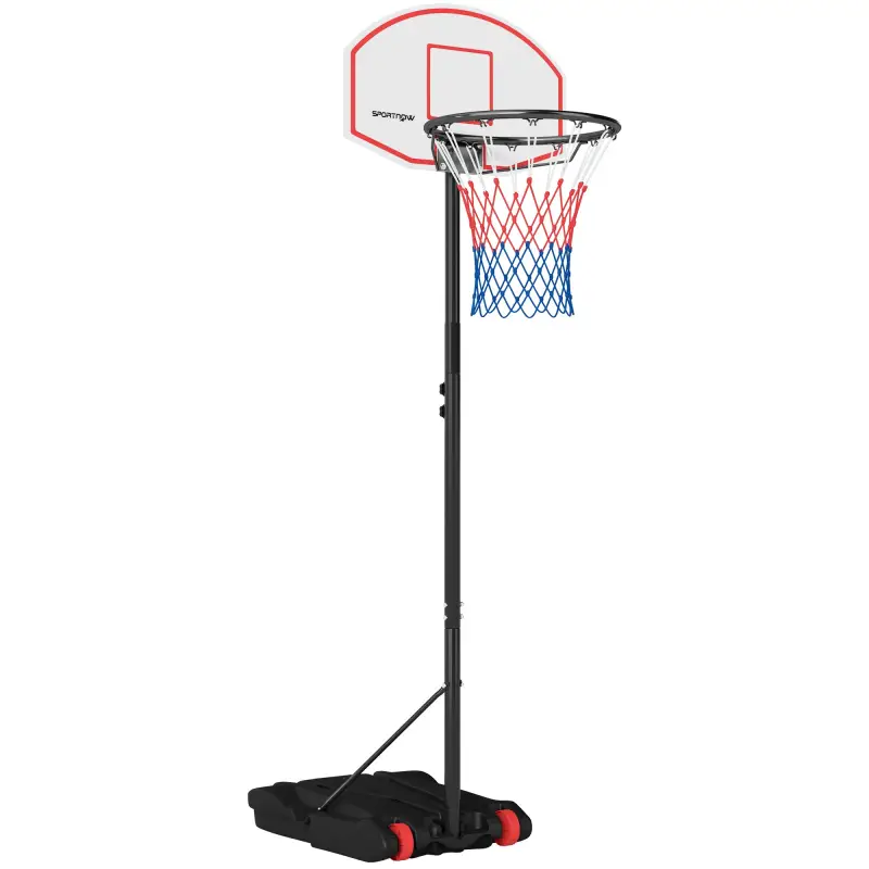 Canasta de Baloncesto con Tablero de Dardos Altura Ajustable Base Rellenable y Ruedas 74x55x210-247 cm Negro