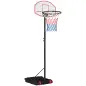 Canasta de Baloncesto con Tablero de Dardos Altura Ajustable Base Rellenable y Ruedas 74x55x210-247 cm Negro
