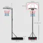 Canasta de Baloncesto con Tablero de Dardos Altura Ajustable Base Rellenable y Ruedas 74x55x210-247 cm Negro