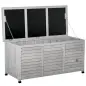 Baúl de Madera Exterior Caja de Almacenamiento de Jardín con Tapa Abrible y Diseño Persiana 127x56x60 cm Madera Gris Baúl de Madera Exterior Caja de Almacenamiento de Jardín con Tapa Abrible y Diseño Persiana 127x56x60 cm Madera Gris